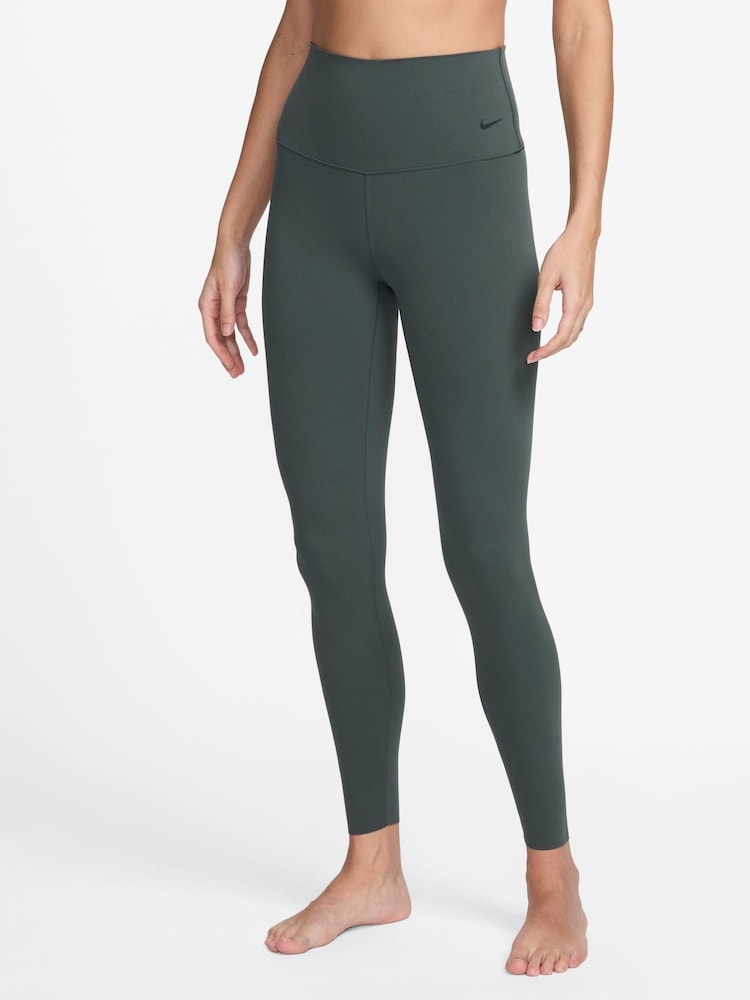 Nike Dark Green Premium Zenvy GentleSupport High Waisted Full Length Leggings - Image 1 of 4