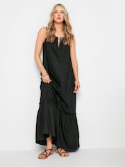 Long Tall Sally Black Maxi Halter Ruched Neck Dress - Image 3 of 6