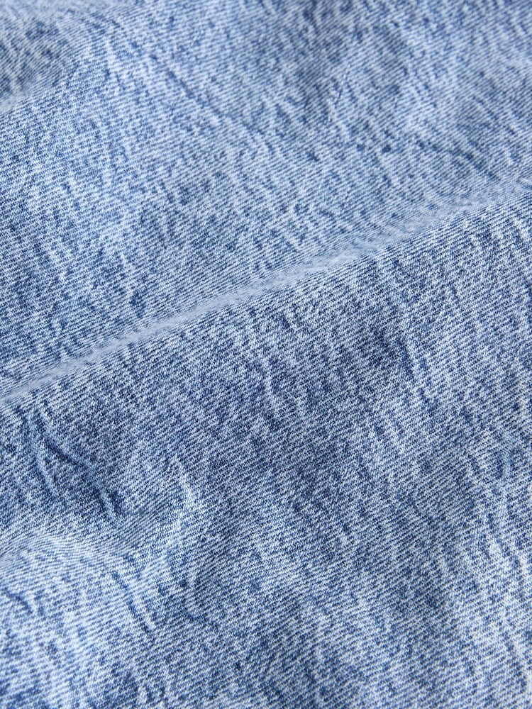 Mid Blue Wrap Denim Mini 100% Cotton Skirt - Image 6 of 7