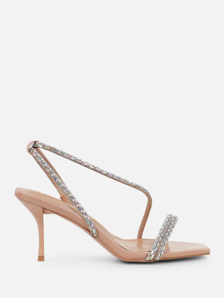 Simmi London Cream Patsy Diamante Heeled Sandals - Image 2 of 4