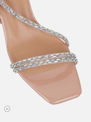 Simmi London Cream Patsy Diamante Heeled Sandals - Image 3 of 4