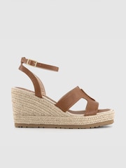 Office Brown Harbour Cut Out Espadrille Wedge Sandals - Image 2 of 4