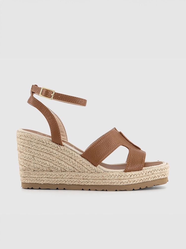 Office Brown Harbour Cut Out Espadrille Wedge Sandals - Image 2 of 4 Office Brown Harbour Cut Out Espadrille Wedge Sandals - Image 2 of 4