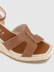 Office Brown Harbour Cut Out Espadrille Wedge Sandals - Image 3 of 4