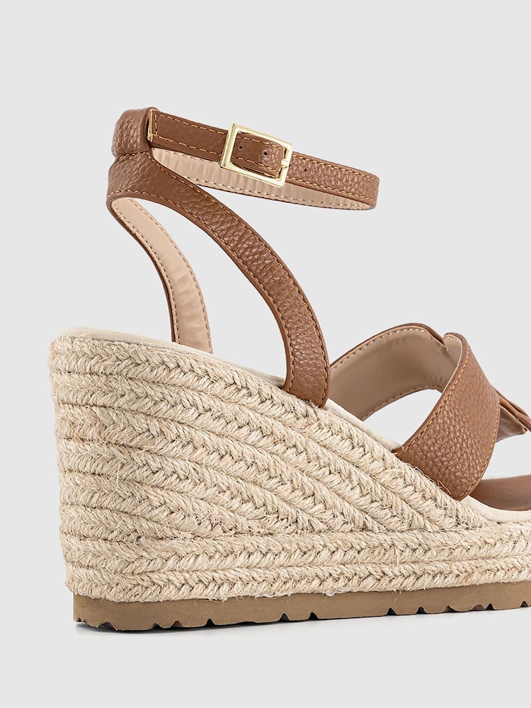 Office Brown Harbour Cut Out Espadrille Wedge Sandals - Image 4 of 4 Office Brown Harbour Cut Out Espadrille Wedge Sandals - Image 4 of 4