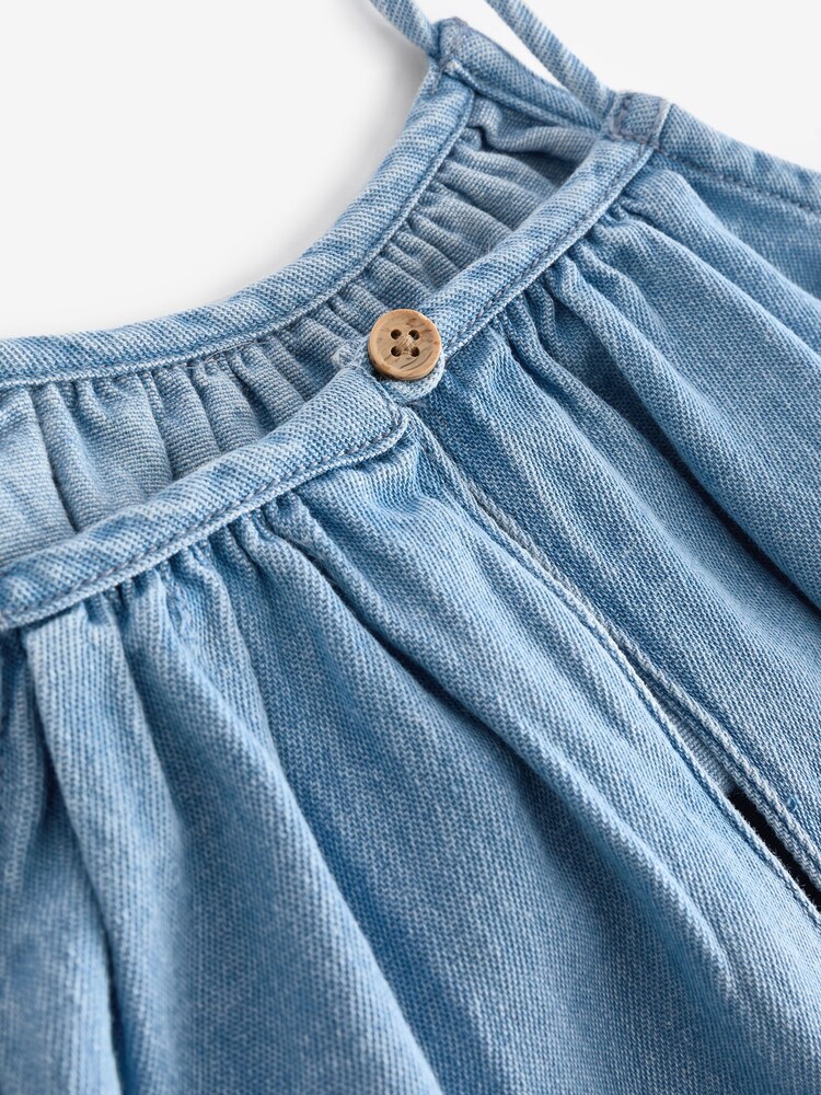 Denim 100% Cotton Strappy Sundress (3-16yrs) - Image 7 of 7 Denim 100% Cotton Strappy Sundress (3-16yrs) - Image 7 of 7