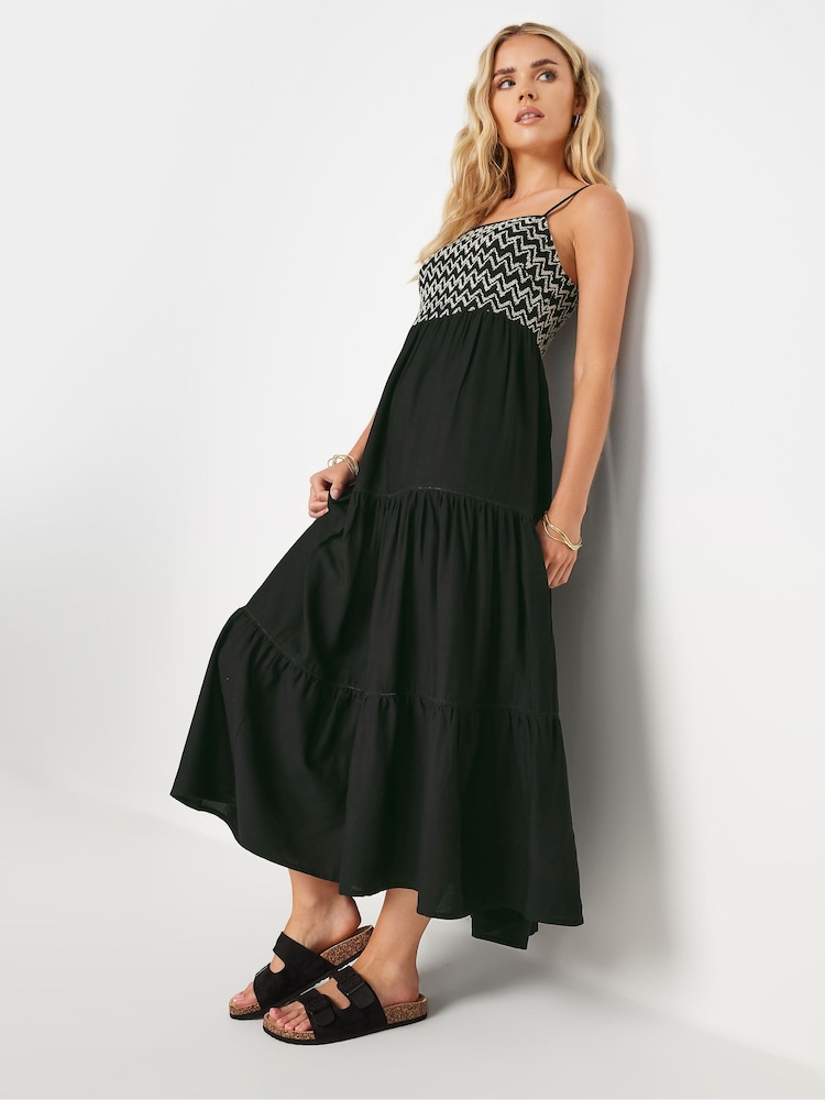PixieGirl Petite Black Zig Zag Tiered Dress - Image 3 of 6