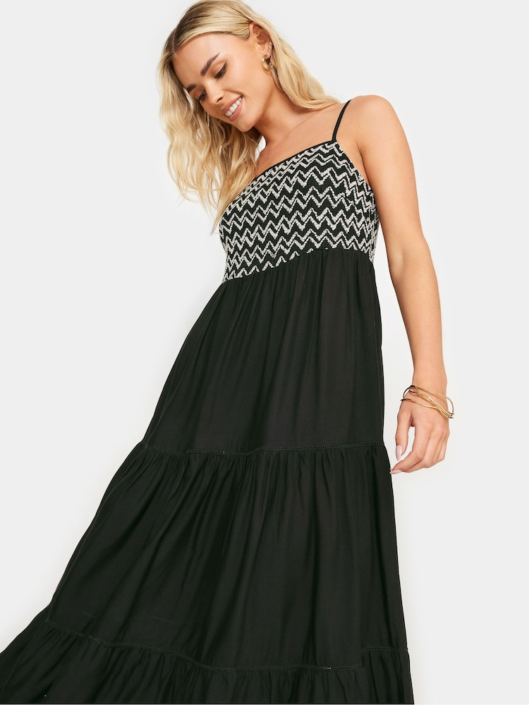 PixieGirl Petite Black Zig Zag Tiered Dress - Image 5 of 6