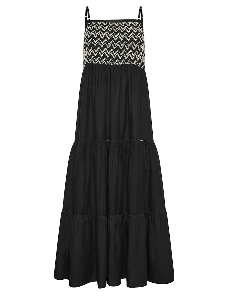 PixieGirl Petite Black Zig Zag Tiered Dress - Image 6 of 6