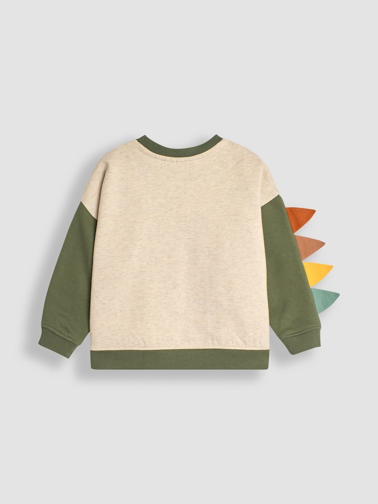 JoJo Maman Bébé Natural Dinosaur Applique Novelty Sweatshirt - Image 2 of 7