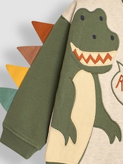 JoJo Maman Bébé Natural Dinosaur Applique Novelty Sweatshirt - Image 3 of 7