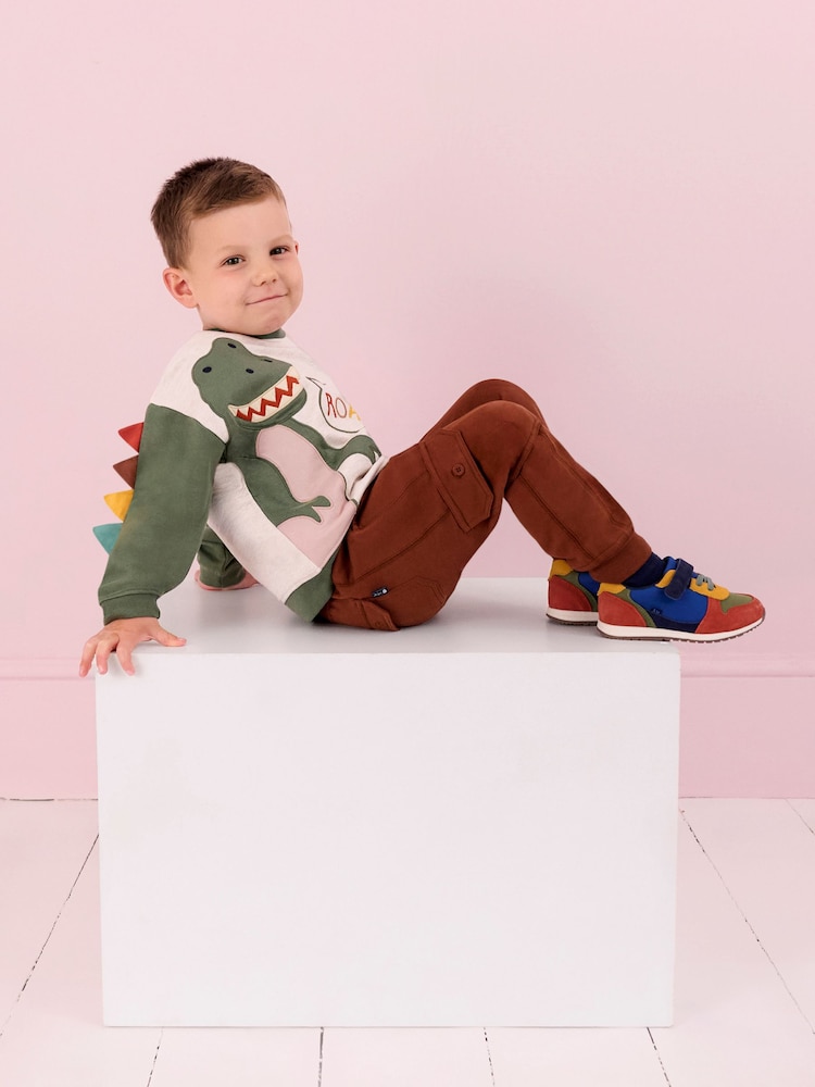 JoJo Maman Bébé Natural Dinosaur Applique Novelty Sweatshirt - Image 7 of 7