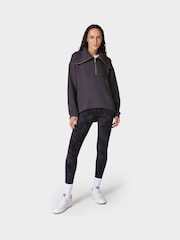 Sweaty Betty Urban Grey Restful Boucle Half Zip Jumper - Image 4 of 7