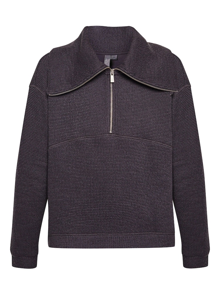 Sweaty Betty Urban Grey Restful Boucle Half Zip Jumper - Image 5 of 7