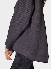Sweaty Betty Urban Grey Restful Boucle Half Zip Jumper - Image 7 of 7