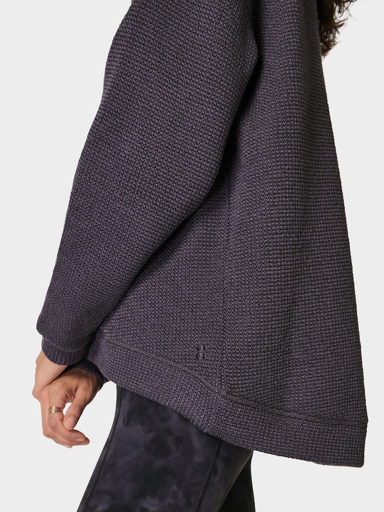 Sweaty Betty Urban Grey Restful Boucle Half Zip Jumper - Image 7 of 7