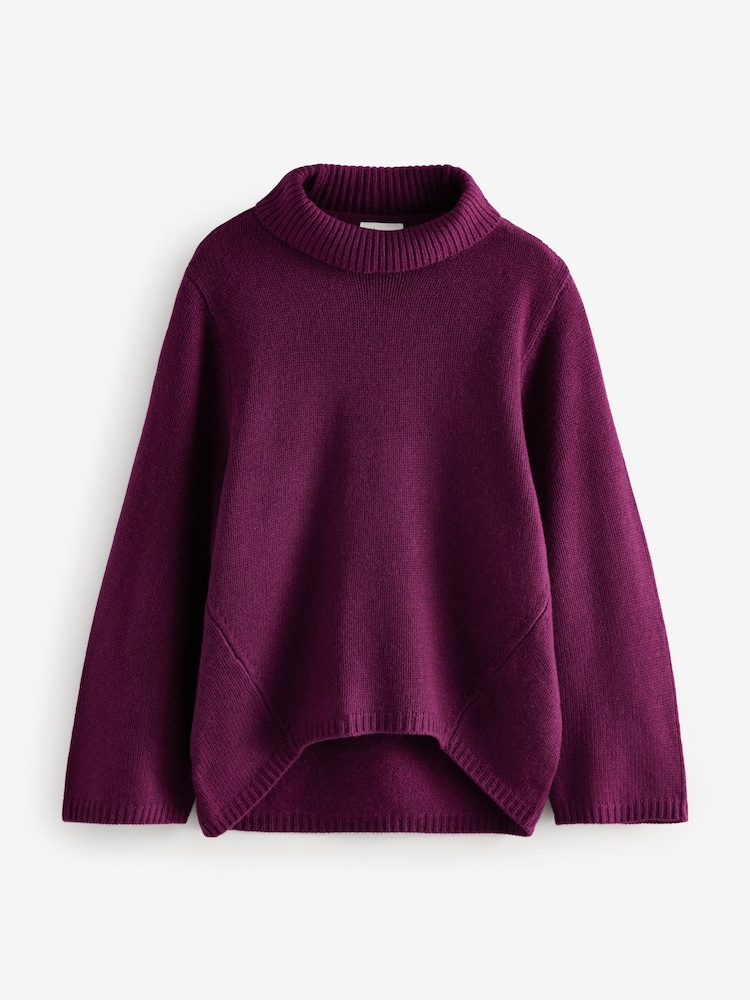 Red Burgundy Relaxed Fit Oversized Premium Knitted Jumper with Cashmere - Image 6 of 8