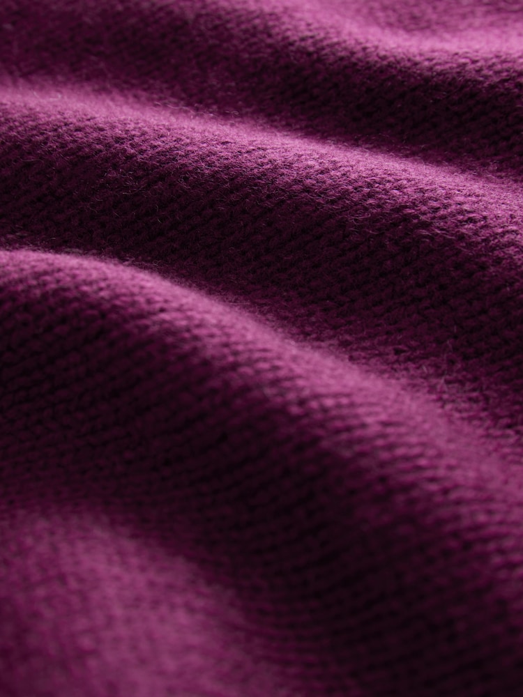 Red Burgundy Relaxed Fit Oversized Premium Knitted Jumper with Cashmere - Image 8 of 8
