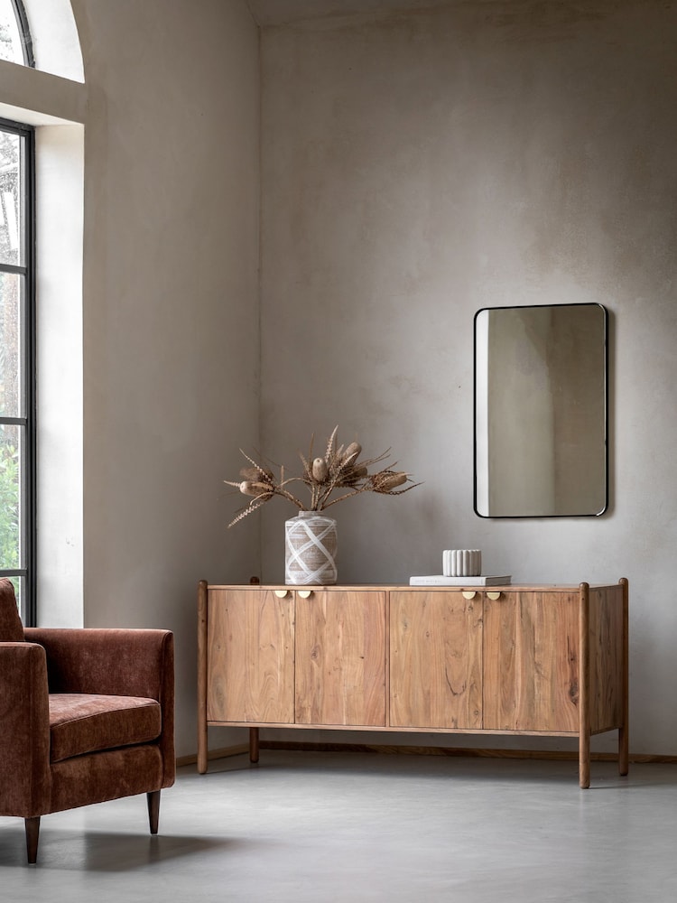 Gallery Home Natural Elvan 4 Door Sideboard - Image 1 of 7