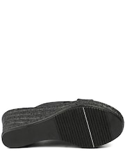 Pavers Black Metallic Wedge Espadrilles Sandals - Image 5 of 5