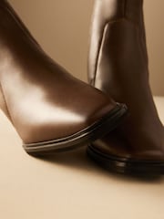 Brown Forever Comfort® Western Leather Ankle Boots - Image 7 of 9