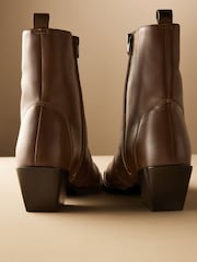 Brown Forever Comfort® Western Leather Ankle Boots - Image 9 of 9