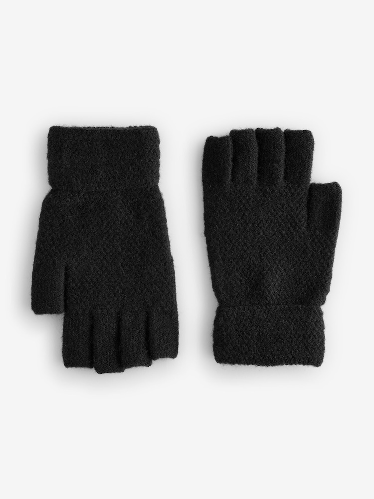 Black Fingerless Gloves - Image 3 of 5