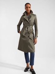 Verde oliva - Hobbs Lisa Trench Jacket - Imagen 1 de 4