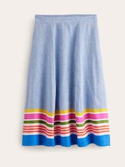 Boden Blue Stripe Hem Skirt - Image 1 of 5