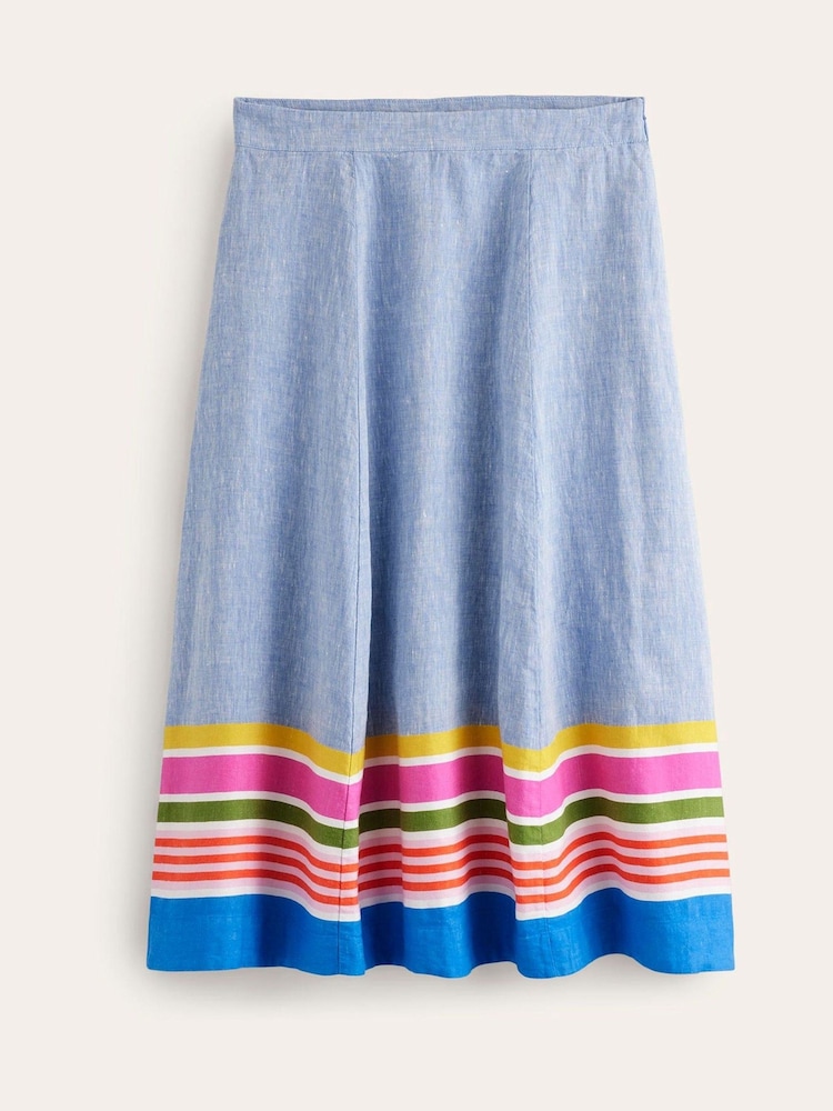 Boden Blue Stripe Hem Skirt - Image 1 of 5