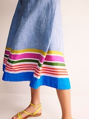 Boden Blue Stripe Hem Skirt - Image 3 of 5