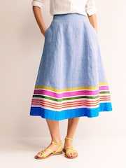 Boden Blue Stripe Hem Skirt - Image 5 of 5