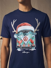 VW Navy Camper Vans - 100% Bombažna majica z licenco za božič - Slika 4 iz 8