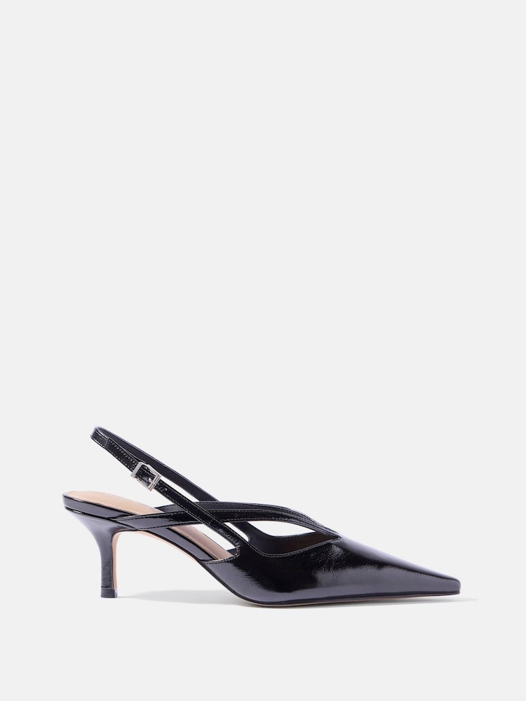 Mint Velvet Black Bianca Patent Slingback Heels - Image 2 of 6 Mint Velvet Black Bianca Patent Slingback Heels - Image 2 of 6