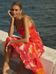 Forever New Orange Poppy Ruffle Gown - Image 2 of 6