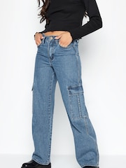PixieGirl Petite Blue Utility Cargo Jeans - Image 1 of 4