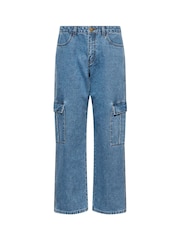 PixieGirl Petite Blue Utility Cargo Jeans - Image 4 of 4