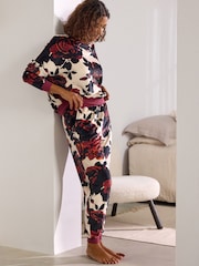 Ecru/Red Floral Supersoft Long Sleeve Pyjamas - Image 1 of 9