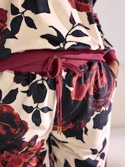 Ecru/Red Floral Supersoft Long Sleeve Pyjamas - Image 3 of 9