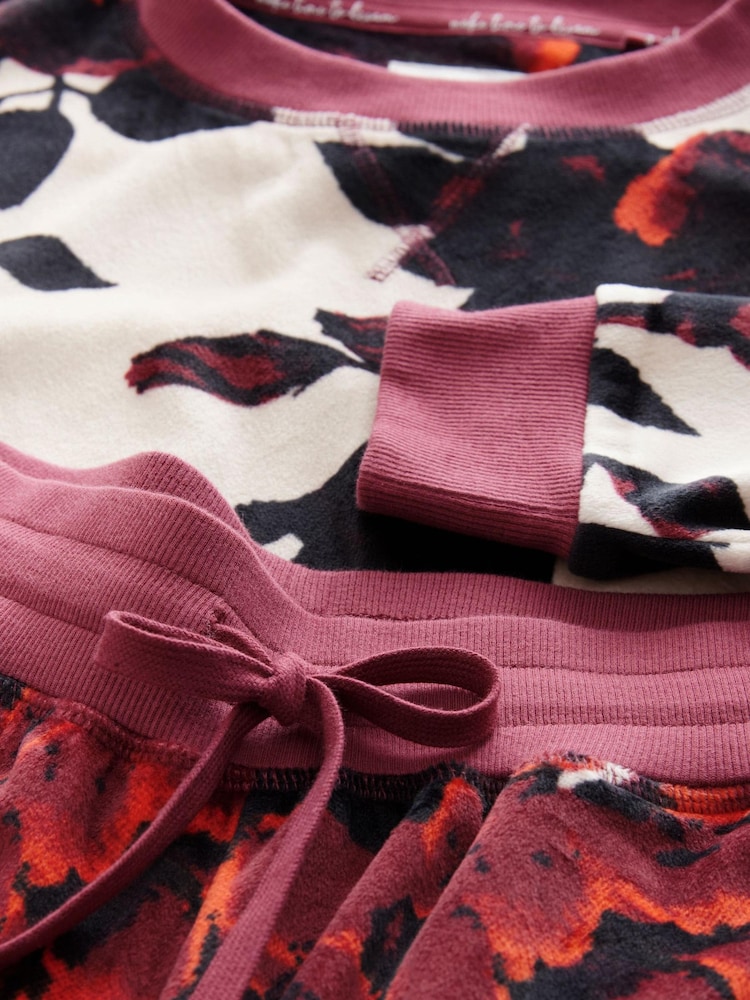 Ecru/Red Floral Supersoft Long Sleeve Pyjamas - Image 9 of 9