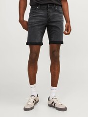 Черный - JACK & JONES Slim Fit Rolled Hem Denim Shorts - Изображение 1 из 8