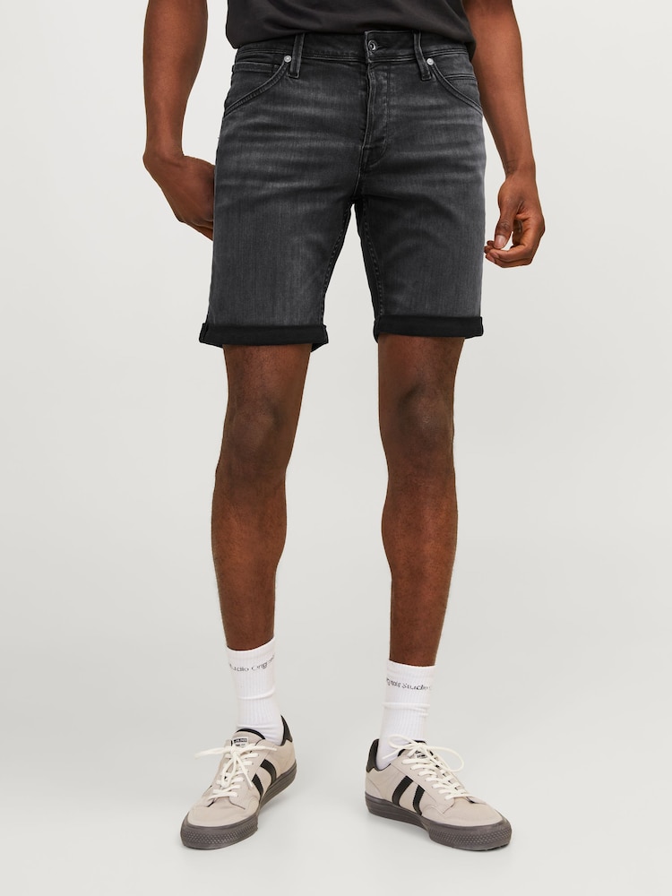 Черный - JACK & JONES Slim Fit Rolled Hem Denim Shorts - Изображение 1 из 8