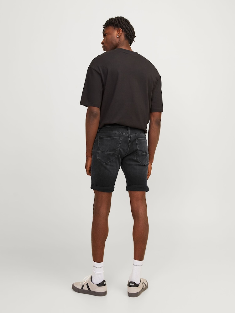 Черный - JACK & JONES Slim Fit Rolled Hem Denim Shorts - Изображение 2 из 8