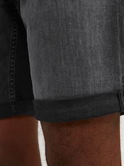 Черный - JACK & JONES Slim Fit Rolled Hem Denim Shorts - Изображение 5 из 8