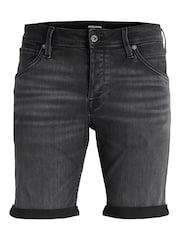 Черный - JACK & JONES Slim Fit Rolled Hem Denim Shorts - Изображение 7 из 8