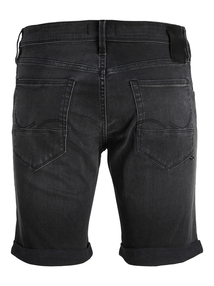 Черный - JACK & JONES Slim Fit Rolled Hem Denim Shorts - Изображение 8 из 8