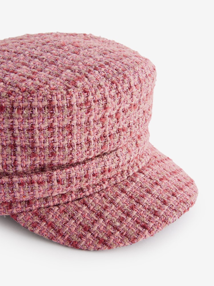 Pink Tweed Baker Boy Hat (1-16yrs) - Image 3 of 3 Pink Tweed Baker Boy Hat (1-16yrs) - Image 3 of 3