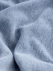 Mid Blue Side Stripe Palazzo Wide Leg 100% Cotton Jeans - Image 10 of 10