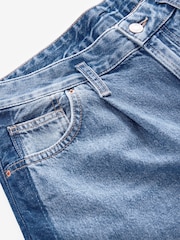 Mid Blue Side Stripe Palazzo Wide Leg 100% Cotton Jeans - Image 8 of 10