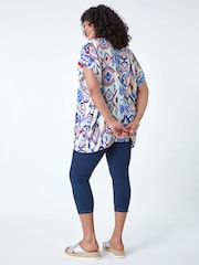 Roman Purple Roman Boho Print Pleat Front Top - Image 3 of 5